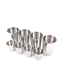 Juego de 8 vasos de acero inoxidable Finlon para v