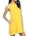 Sarin Mathews Women's Halter Neck Sleeveless Casual Swing T-Shirt Loose Dress Yellow M