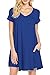 MOLERANI Women's Short Sleeve Pocket Casual Loose T-Shirt Dress (2XL, Royal Blue)