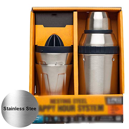 DLILI Shaker-Set, tragbarer Cocktail-Shaker im Freien mit Edelstahlbecher und Entsafter für Camping, Büro, Reisen – Bild 7