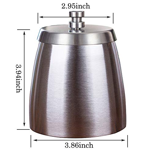 OILP Outdoor Ashtray with Lid for Cigarettes,Stainless Steel Windproof/Rainproof Ashtray for Outside Home Table (Large)