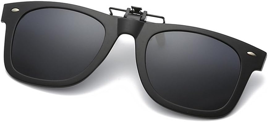 Clip-On Sunglasses: Mens/Womens Flip-Up Polarised Sun Lenses fit over Prescription Glasses and Readers. 100% Protection UV400 Lens in Tough Shatter-Proof