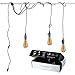 YCOLORJ Judy Lighting - Vintage Pendant Light Kit Plug in Hanging Lighting Fixture 24.5FT Cord Set, Triple Socket Chandelier Swag Lights with 4 Hook Sets & On/Off Switch for Edison Bulb (Pearl Black)