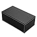 KINGFOM Rectangular PU Leather Tissue Box Cover - Facial Tissue Paper Napkin Holder for Bathroom, Home, Office, Car Automotive Decoration with Magnetic Bottom(Black)