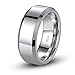 MABELLA His Hers Stainless Steel Men's Band Women Cubic Zirconia Round Cut Wedding Engagement Ring Set