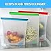 Silchef Reusable Silicone Food Bag - Set of 3 - Silicon Food Storage Bags with Airtight Seal to keep your food fresh - 2 large and 1 medium size