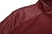 Springrain Men's Casual Stand Collar Slim PU Leather Sleeve Bomber Jacket (Medium, Wine Red)