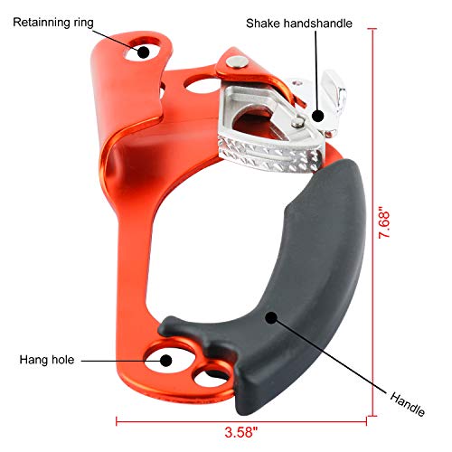 Yaesport Climbing Left Hand Ascender Rock Climbing Tree Arborist Rappelling Gear Equipment Rope Clamp for 8~12MM Rope