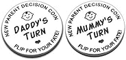 New Baby Gift for Parent Mom Daddy Funny Decision Coin for Women Men Pregnancy Mothers for First Time Moms Dad