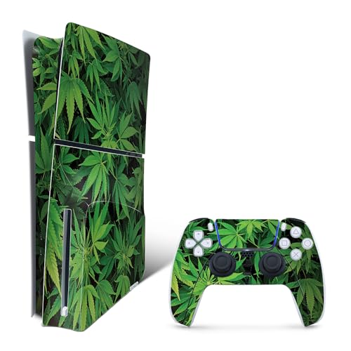 MightySkins Skin Compatible With Playstation 5 PS5 Slim Disc Edition Bundle - W…