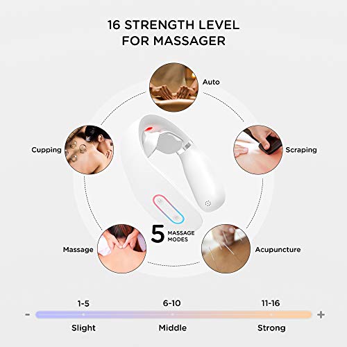Tunnu Neck Massager for Pain Relief, Deep Tissue with Heat, Hands-Free Portable, 5 Modes 16 Levels Hand Massage Simulation, Intelligent Massage for Sore Relief, A Gift with Free Handbag
