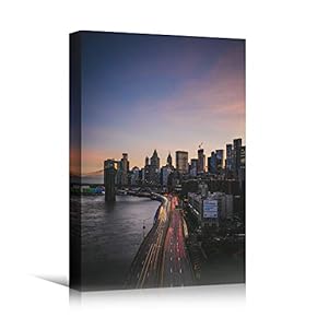 signwin Canvas Wall Art City Lightscape Cityscape Colorful...