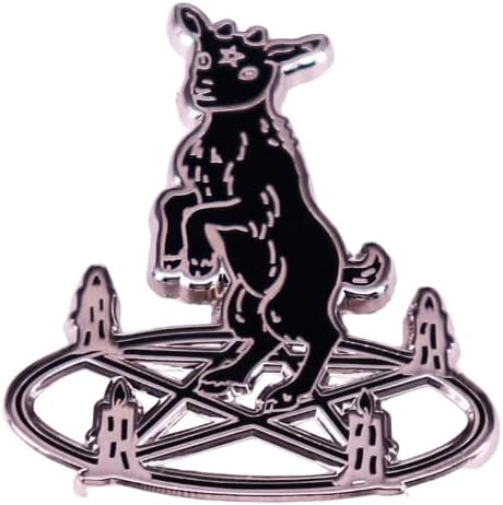 Amazon.com: Pinstant Hail Satan Satanic Pentagram Baphomet Goat