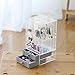 Sooyee Clear Jewelry Box for Women,Ring Earrings Necklace & Bracelet Hanger Acrylic Jewelry Storage Display Case,Large(3 Vertical Drawers 2 Ice Velvet Drawers)