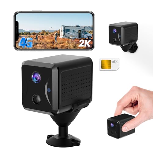 UCOCARE SIM Camera, 2K Mini Camera without WiFi with 4G SIM Indoor/Outdoor, 5200mAh Battery, AI Motion Detection, 160° Vision, Night Vision