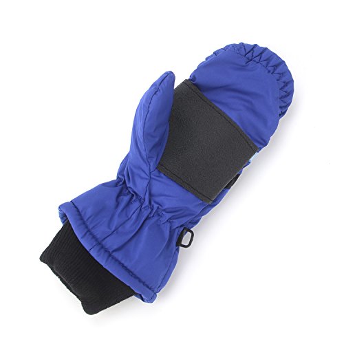 Flammi Kids Winter Ski Mittens Water Resistant Fleece-lined Mittens (Blue) - Thumbnail 2
