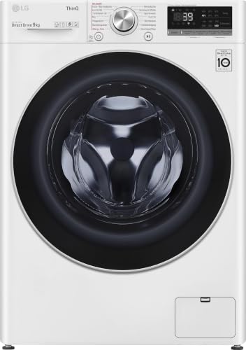 LG F4WV709P1E Waschmaschine (9 kg, Energieklasse A, 1.400 U/Min.) mit AI Wash (AI DD), TurboWash 360, Steam und Allergy Care, Weiß