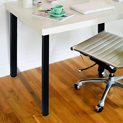 QLLY 27.5 INCH / 70CM ADJUSTABLE METAL DESK LEGS, SQUARE OFFICE TABLE FURNITURE LEG, SET OF 4 (27.5 INCH, BLACK)