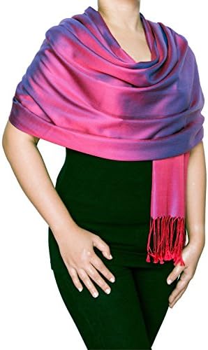 Opulent Luxury Fashion Pashmina Wrap Scarf For Women Reversible Soft Luxurious Premium 100% Silk Shawl 70” x 28” Long