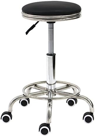 Amazon 丸椅子 ステンレス製 黒 ブラック 座径31cm W51 5 D51 5 H48 5 62 5cm 脚置き 脚掛け チェア スツール ガス圧 昇降 高さ調整 キャスター 回転 椅子 イス いす 丸イス 丸いす T15bk スツール オンライン通販