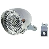 Coromose Retro Bicycle Bike Accessory Front Light Bracket Vintage 3LED Headlight (Silver)