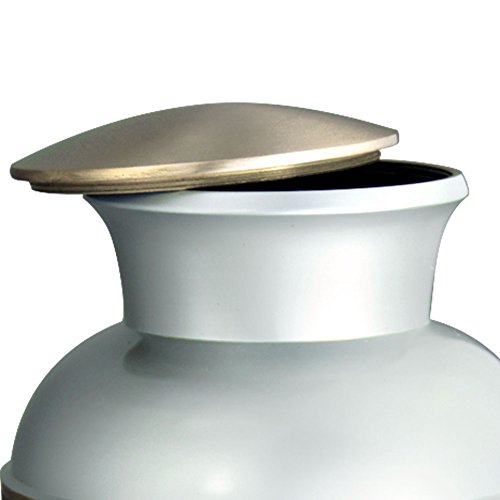 Funeral Urn by Meilinxu - Cremation Urns for Human Ashes Adults and keepsake Urns - Design is Hand Engraved in Brass - Display Burial Urns At Home or in Niche at Columbarium (Elsene Pale Blue Urn