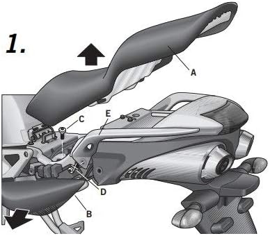 SHAD Y0FZ64ST Top Case Fitting Kit for Yamaha Fazer 600 2004-2009, Black - Image 3