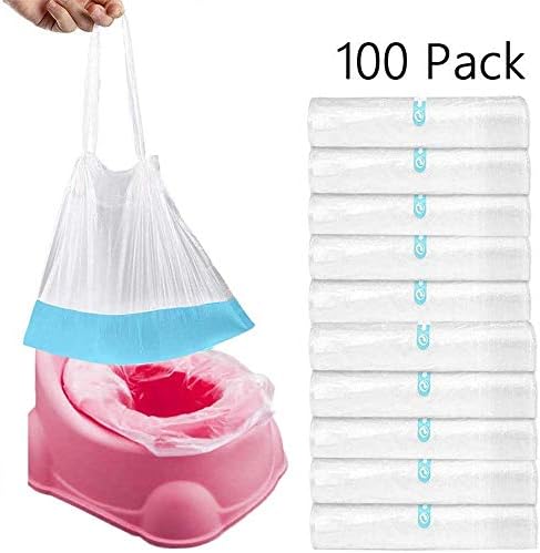 Cymax Toilet Seat Liner with Drawstring,Cymax Disposable Travel Potty Liners Universal Potty Seat Bag Perfect for Toddlers Potty Training and Great for Kids and Adults