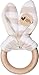 Olives and Pickles Organic Plush Wooden Teether, Crinkle Bunny Ears, Small