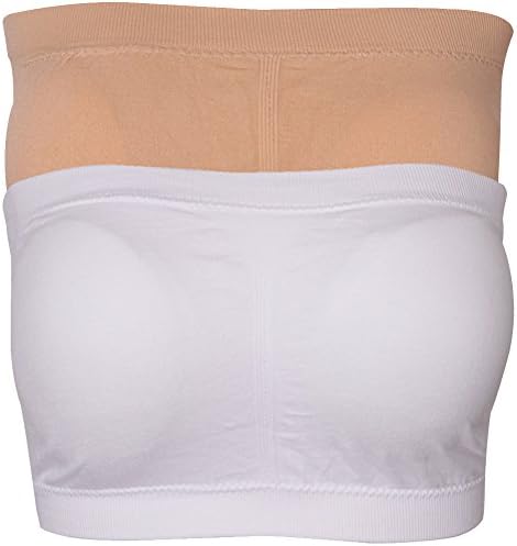 DD DEMOISELLE Women's Bandeau Bra, Basic Layering Seamless Bra Crop Tube Top Bandeau Strapless Brarette