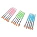 VNDEFUL 12 Pcs Assorted Color Plastic Handle Eye Eyeshadow Sponge Brushes Makeup Applicators