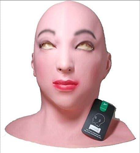 LMJMASK Latex Realistic Female Mask For Party Halloween (Black Eyeshadow)