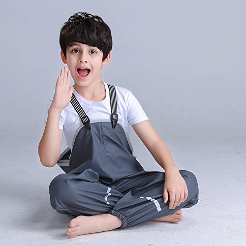 Kids Waterproof Rain Pants Dirty Proof Bib Overalls for Boys and