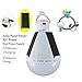 Portable Solar Power LED Bulb Indoor Outdoor Rechargeable Emergency Lights Waterproof Hanging Camping Lamp (USB Charge Andrio Port + Top Button Swicth)