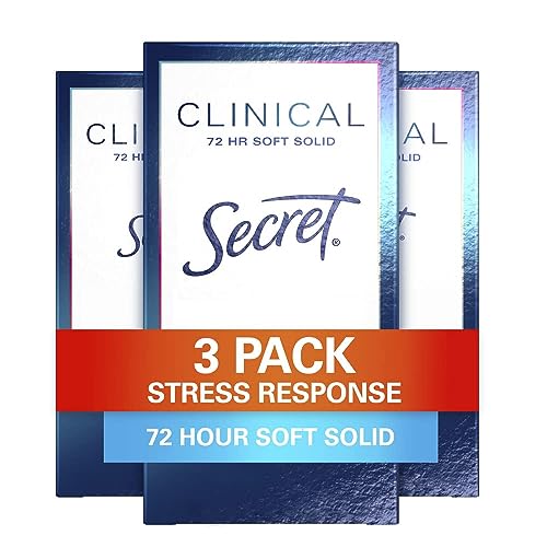 Secret Antiperspirant Clinical Strength Deodorant for Women, Soft Solid, Stress Response, 1.6 Oz, (Pack of 3)