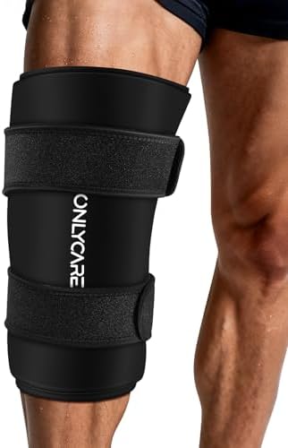 Knee Ice Pack, ONLYCARE Soothing Knee Compression Sleeve for Injuries, Upgraded Gel Cold Wrap, Hot & Cold Therapy, Reusable for Meniscus, Arthritis, ACL, MCL Pain Relief, Injury Recovery (L)