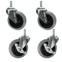 Service Caster PRE30507ZN-TPU-2-TPUB-2 Threaded Stem with Brake Non-Marking Polyurethane Wheel, 3