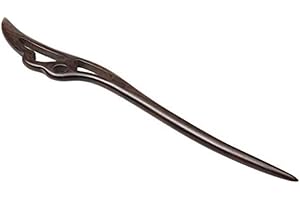 Wooden Hair Stick, Vintage Japanese Ebony Hair Chopstick, Ethnic Bun Chignon Holder 18cm, Black Accessory