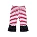 Miniowl Toddler Girls 3 pcs Ruffle Flare Pants Black Top with Headband