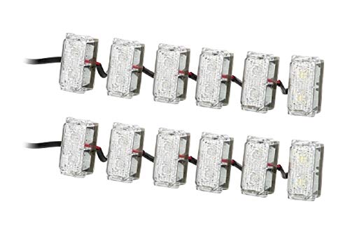 HELLA 2PT 980 789-861 LED-Kit luce guida diurna, LEDayFlex II, 12V, rettangolare, Montaggio, interno, colore diffusore luce cristallino, Cavo 2800mm, Frontale d. veicolo, Serie / Kit