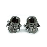 Teri's Boutique Men's Jewelry Star Wars Darth Vader Head Dark Gray Gunmetal Cufflinks Pair w/ Gift Box