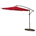 FLAME&SHADE 10 ft Offset Cantilever Outdoor Patio Umbrella - Red