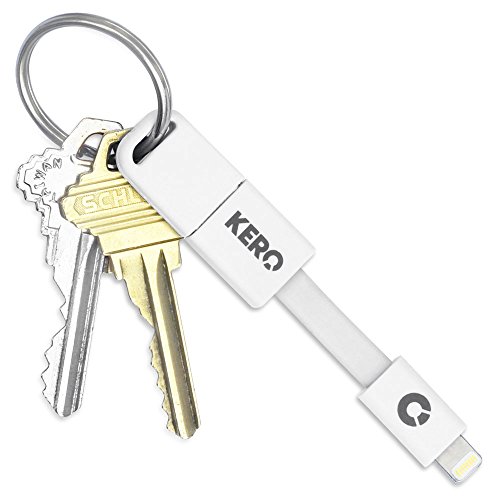 Authentic Apple MFi Certified Nomad Cable (LNG-W) - Lightning White (A short 3 inch Lightning 8 pin to USB charge and sync cable for your key ring)