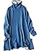 MedeShe Women's Long Sleeved Cotton Knitted Sweater Pull Over Dress US 10/12 (Blue)