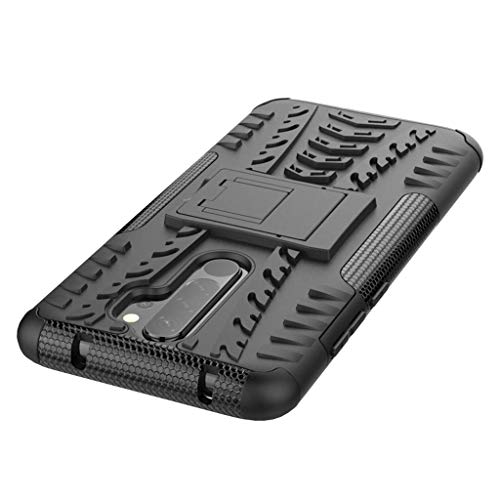 Newlike Redmi Note 8 Pro, Back Cover, Premium Real Hybrid Shockproof Bumper Defender Cover, Kick Stand Hybrid Desk Stand