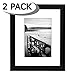 Americanflat 2 Pack - 8x10 Black Picture Frames - Display Pictures 5x7 with Mats - Display Pictures 8x10 Without Mats