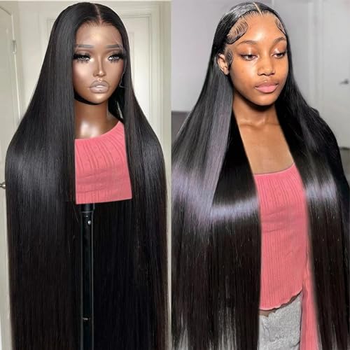 Btomar 30 Inch 13x6 Lace Front Wigs Human Hair 200 Density Straight HD Lace Front Wigs Pre Plucked Straight Glueless Human Hair 13x6 HD Frontal Human Hair Wig for Women