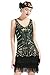 BABEYOND Women's Flapper Dresses 1920s V Neck Beaded Fringed Great Gatsby Dress