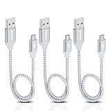 Micro USB Cable 1ft, iSeekerKit Short USB 2.0 A Male to Micro B Sync and Charge Cable Cord Charger for Samsung Galaxy S7 S6 Edge, HTC M9 M8, LG G3, Power Bank, Android Tablets