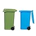 Juvale Set of 2 Mini Curbside Trash Recycling Pencil Pen Holder Desk Storage Organizer Caddy for Office, Work and School Stationery Supplies - Blue and Green